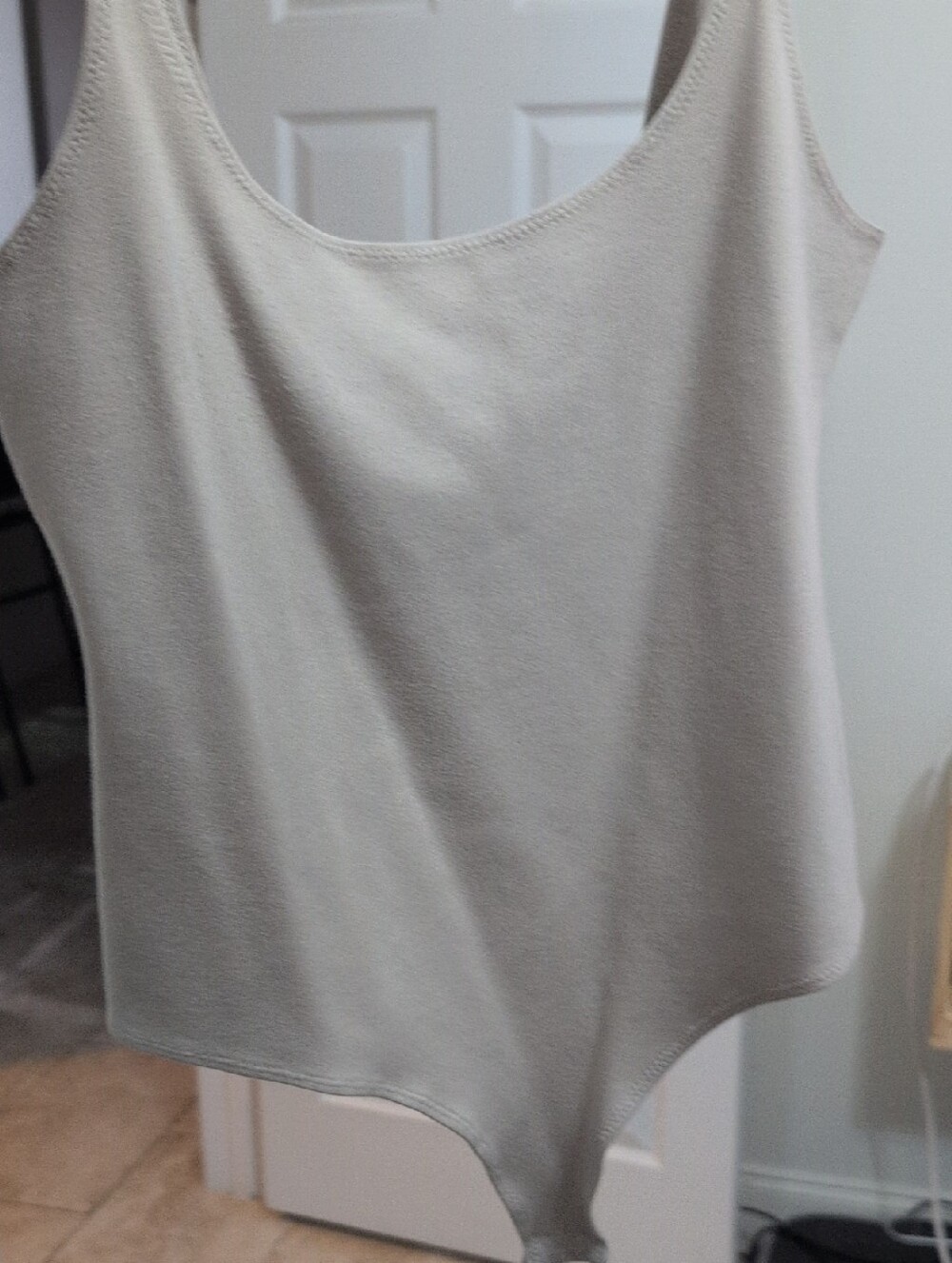 Women’s Scoop Neck Tank Bodysuit - Cream